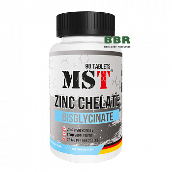 Zinc Chelate Bisglycinate 25mg 90 Tabs, MST