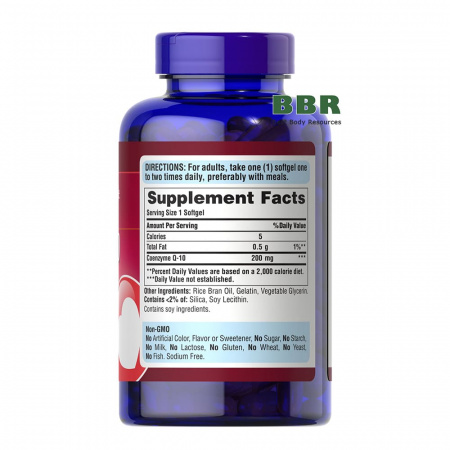 CoQ10 200mg 240 Softgels, Puritans Pride