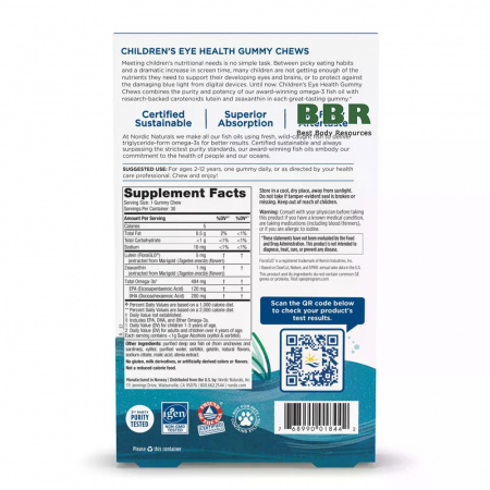 Childrens Eye Health Fish Oil 30 Chews, Nordic Naturals