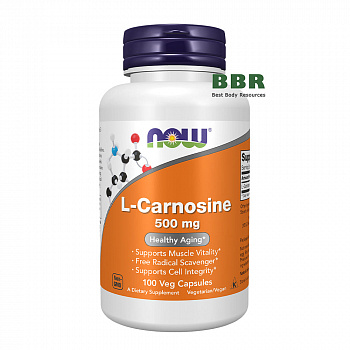 L-Carnosine 500mg 100 Veg Caps, NOW Foods