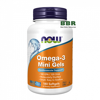 Omega 3 Mini Gels 180 Softgels,NOW Foods