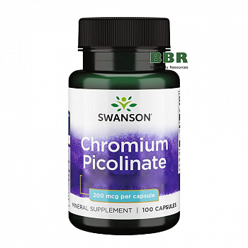 Chromium Picolinate 200mcg 100 Caps, Swanson