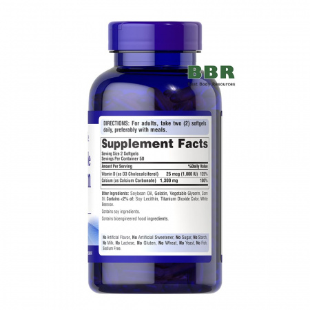 Absorbable Calcium 1300mg plus Vitamin D3 1000iu 100 Softgels, Puritans Pride Absorbable Calcium 1300mg plus Vitamin D3 1000iu 100 Softgels, Puritans Pride