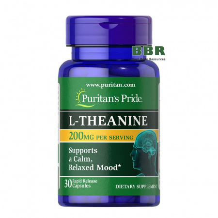 L-Theanine 200mg Per Serving 30 Caps, Puritans Pride