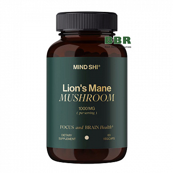 Lion's Mane Mushroom 1000mg 60 Veg Caps, Mind Shi
