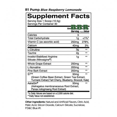 R1 Pump Stim-Free 30 Servings, Rule One