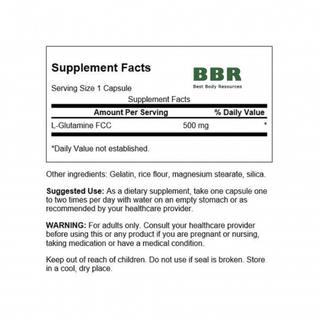 L-Glutamine 500mg 100 Caps, Swanson