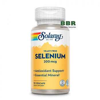 Yeast-Free Selenium 200mcg 90 Veg Caps, Solaray