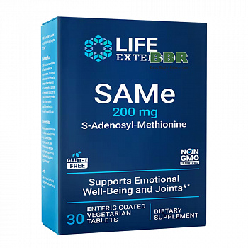 SAMe S-Adenosyl-Methionine 200mg 30 Veg Tabs, Life Extension
