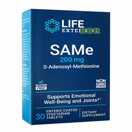 SAMe S-Adenosyl-Methionine 200mg 30 Veg Tabs, Life Extension
