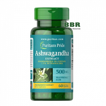 Ashwagandha Extract 500mg 60 Caps, Puritans Pride