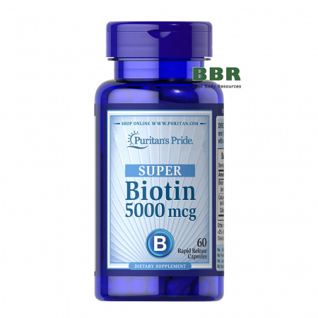 Biotin 5000mcg 60 Caps, Puritan`s Pride