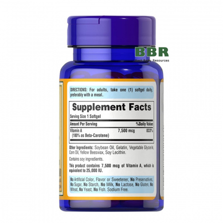 Beta-Carotene 25000iu 100 Softgels, Puritans Pride Beta-Carotene 25000iu 100 Softgels, Puritans Pride