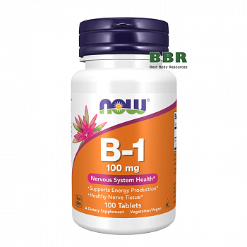 Vitamin B-1 100mg 100 Tabs, NOW Foods