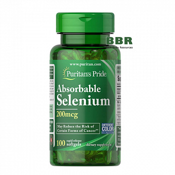 Absorbable Selenium 200mcg 100 Softgels, Puritans Pride