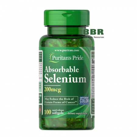 Absorbable Selenium 200mcg 100 Softgels, Puritans Pride