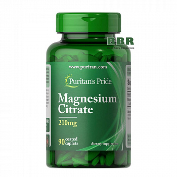 Magnesium Citrate 210mg 90 Tabs, Puritans Pride