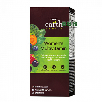 Womens Multivitamin 60 Veg Caplets, GNC Earth Genius
