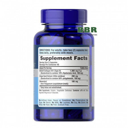 Ultra Woman Collagen Support 1000mg Type II with Hyaluronic 90 Caps, Puritans Pride