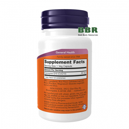 CoQ10 60mg 60 Caps, NOW Foods