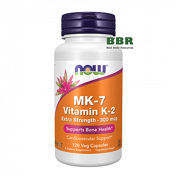 MK-7 Vitamin K-2 300mcg 120 Veg Caps, NOW Foods