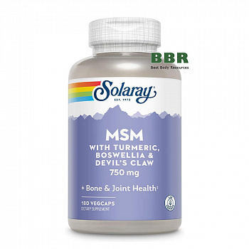 MSM With Turmeric, Boswellia & Devil's Claw 180 Veg Caps, Solaray