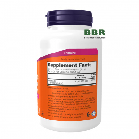 Vitamin C Crystals Ascorbic 227g, NOW Foods