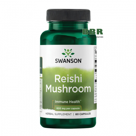 Reishi Mushroom 600mg 60 Caps, Swanson