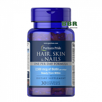 Hair, Skin & Nails 30 Softgels, Puritans Pride
