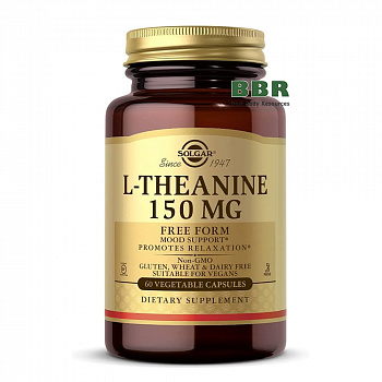 L-Theanine 150mg Free Form 60 Veg Caps, Solgar
