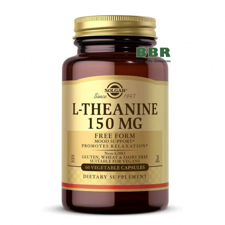 L-Theanine 150mg Free Form 60 Veg Caps, Solgar
