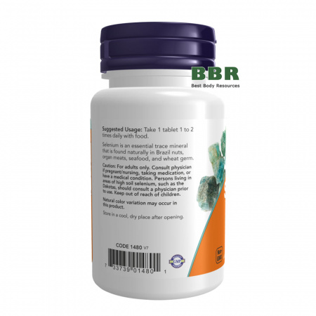 Selenium 100mcg 100 Tabs, NOW Foods