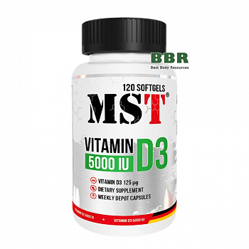 Vitamin D3 5000iu 120 Softgels, MST