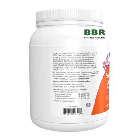 Sunflower Lecithin Pure Powder 454g, NOW Foods