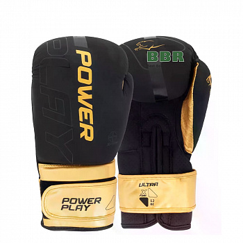 Перчатки Боксерские PP-3024 Ultra Mat Black-Gold, PowerPlay