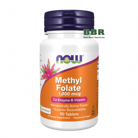 Methyl Folate 1000mcg 90 Tabs, NOW Foods