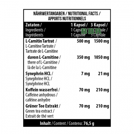 L-Carnitine PRO 500mg 90 Caps, MST