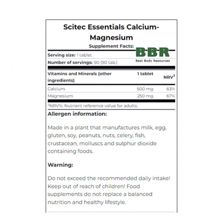 Calcium Magnesium 90 Tabs, Scitec Nutrition