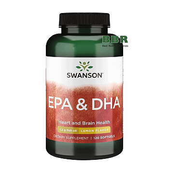 EPA & DHA 1200mg Fish Oil 120 Softgels, Swanson