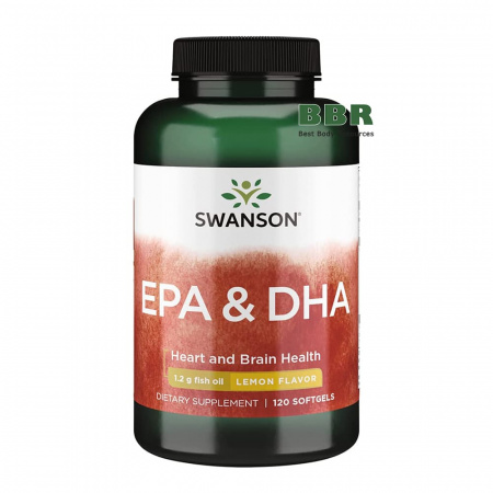 EPA & DHA 1200mg Fish Oil 120 Softgels, Swanson
