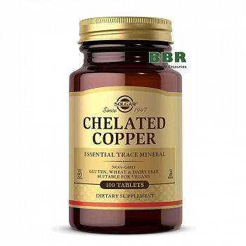 Chelated Copper 2,5mg 100 Tabs, Solgar