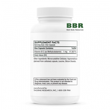 Vitamin B12 Methylcobalomin 60 Caps, Thorne