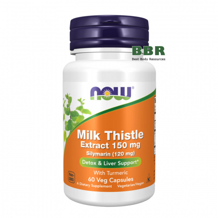 Milk Thistle Extract 150mg Silymarin 120mg 60 Veg Caps, NOW Foods