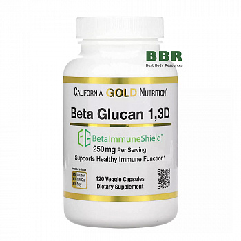 Beta Glucan 1.3D 250mg 120 Veg Caps, California GOLD Nutrition