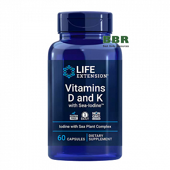 Vitamins D and K with Sea-Iodine 60 Caps, Life Extension