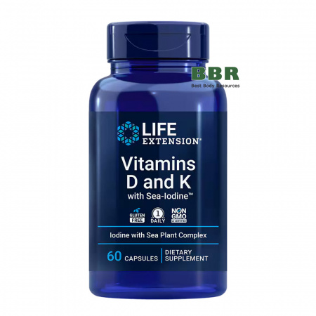 Vitamins D and K with Sea-Iodine 60 Caps, Life Extension