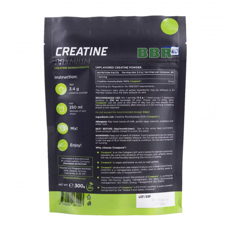 Premium Creatine Creapure 300g, Progress Nutrition