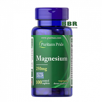 Magnesium 250mg 100 Tabs, Puritans Pride