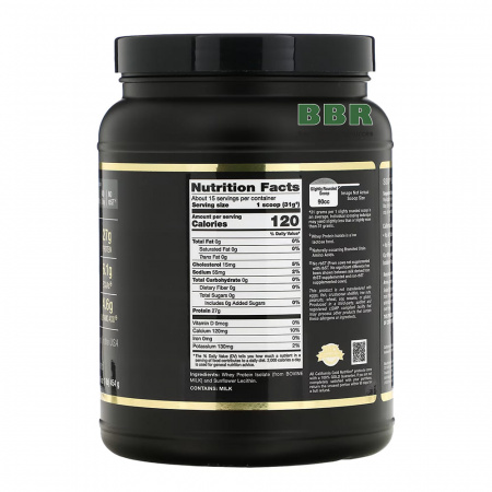 Whey Protein Isolate 454g, California GOLD Nutrition