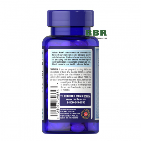 Biotin 5000mcg 60 Softgels, Puritan`s Pride